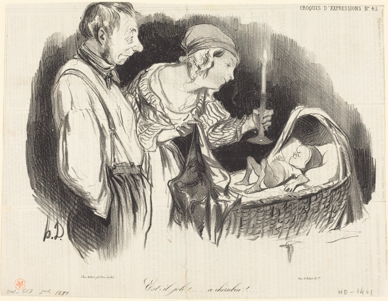 Är han inte vacker!... denna kerub!... av Honoré Daumier
