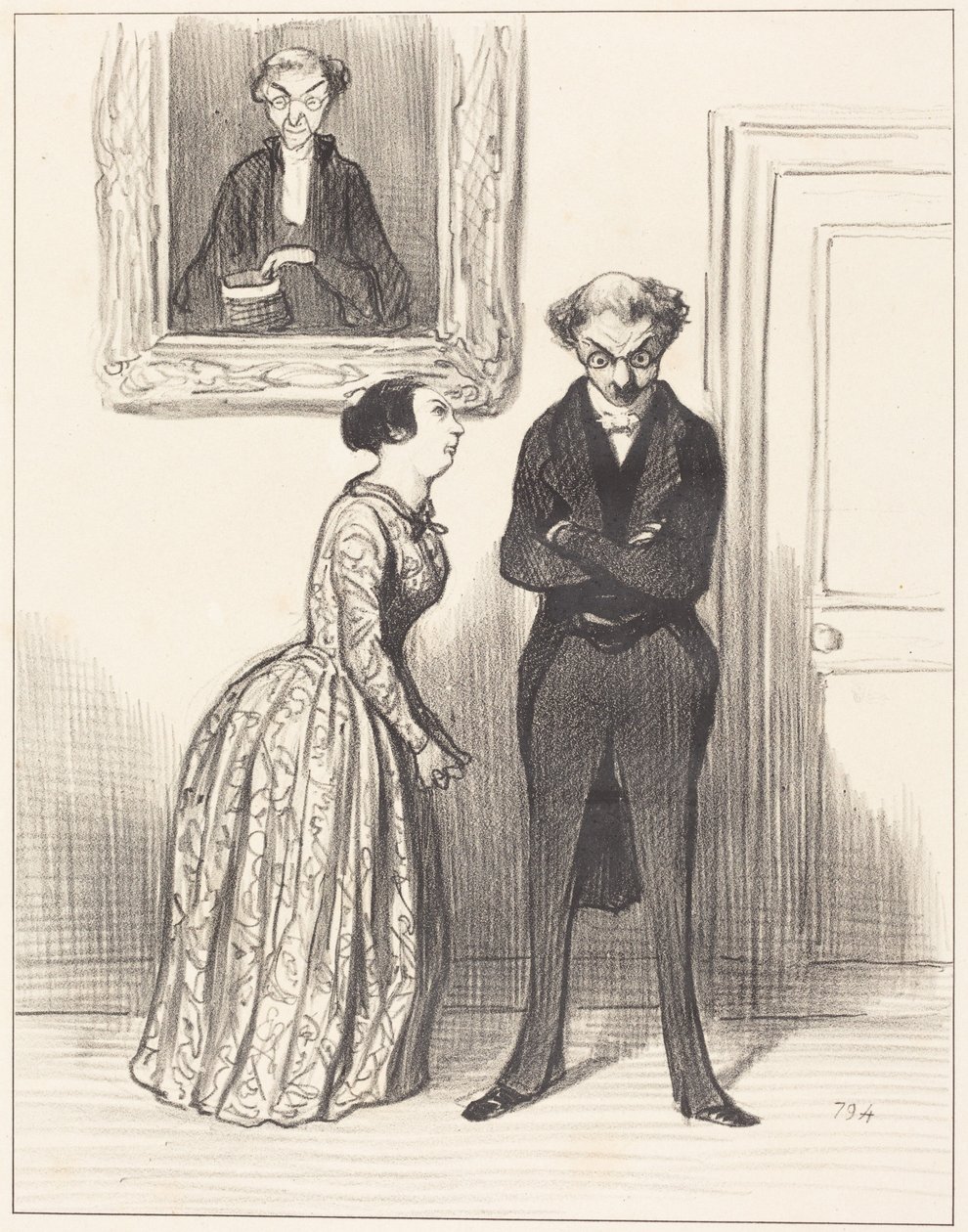 Och tänka sig att jag inte kunde få tre åtalade dömda!... av Honoré Daumier
