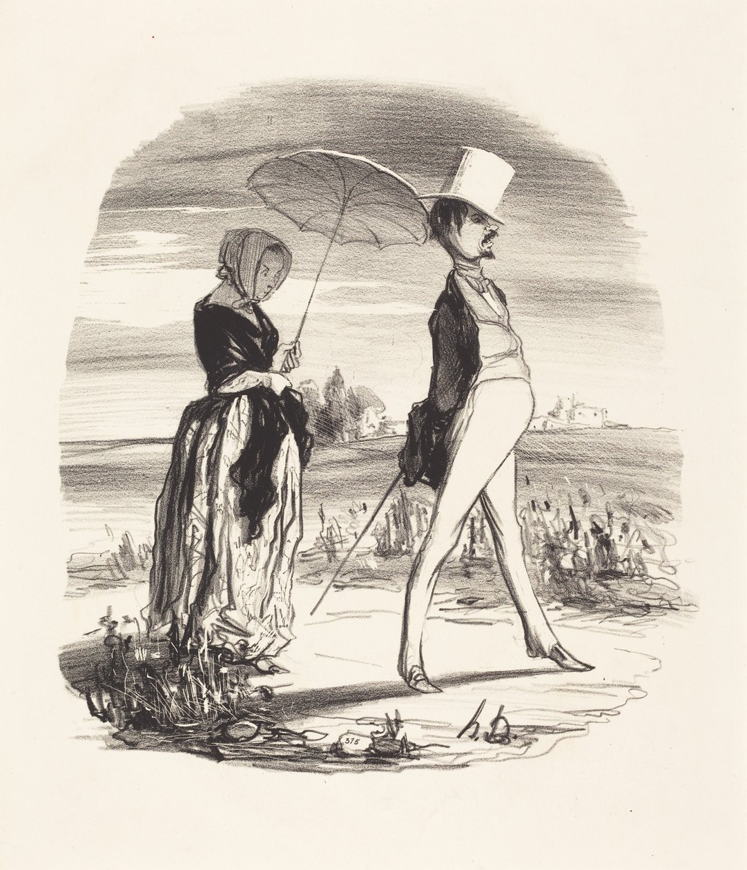 Och det kallas att färdas nedför livets flod... av Honoré Daumier