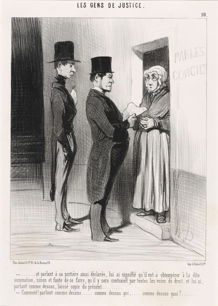 Och när han talade med sin sålunda förklarade portvakt... av Honoré Daumier