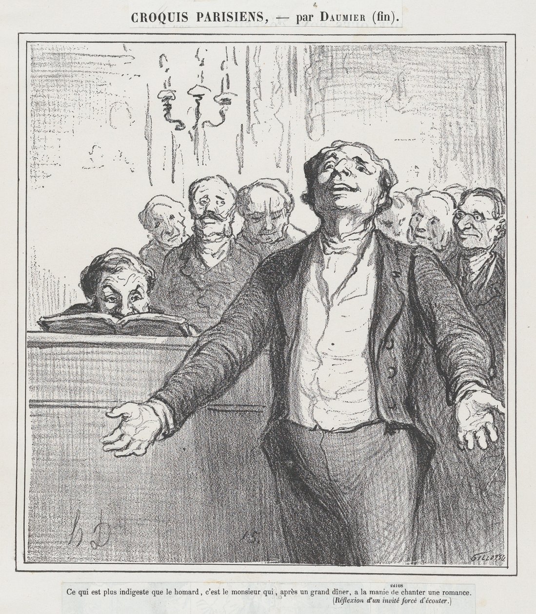 Ännu mer svårsmält än en hummermiddag..., ur "Parisiska skisser" av Honoré Daumier