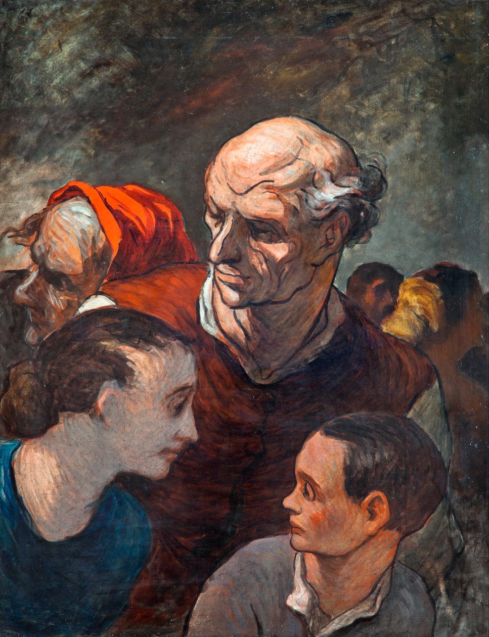 Familj på barrikaderna 1848 - Daumier, Honore av Honoré Daumier