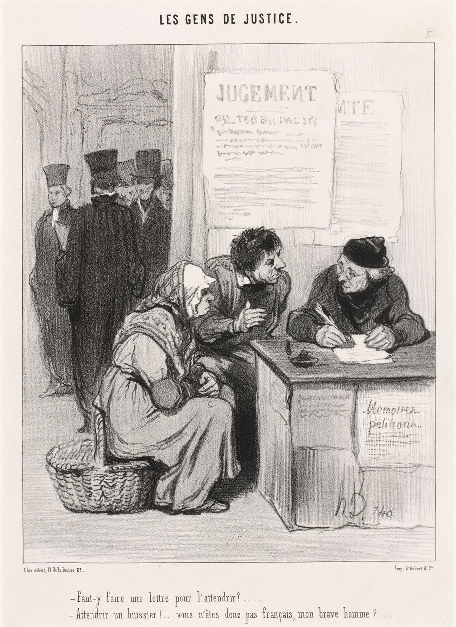 Måste man skriva ett brev för att mjuka upp henne? av Honoré Daumier