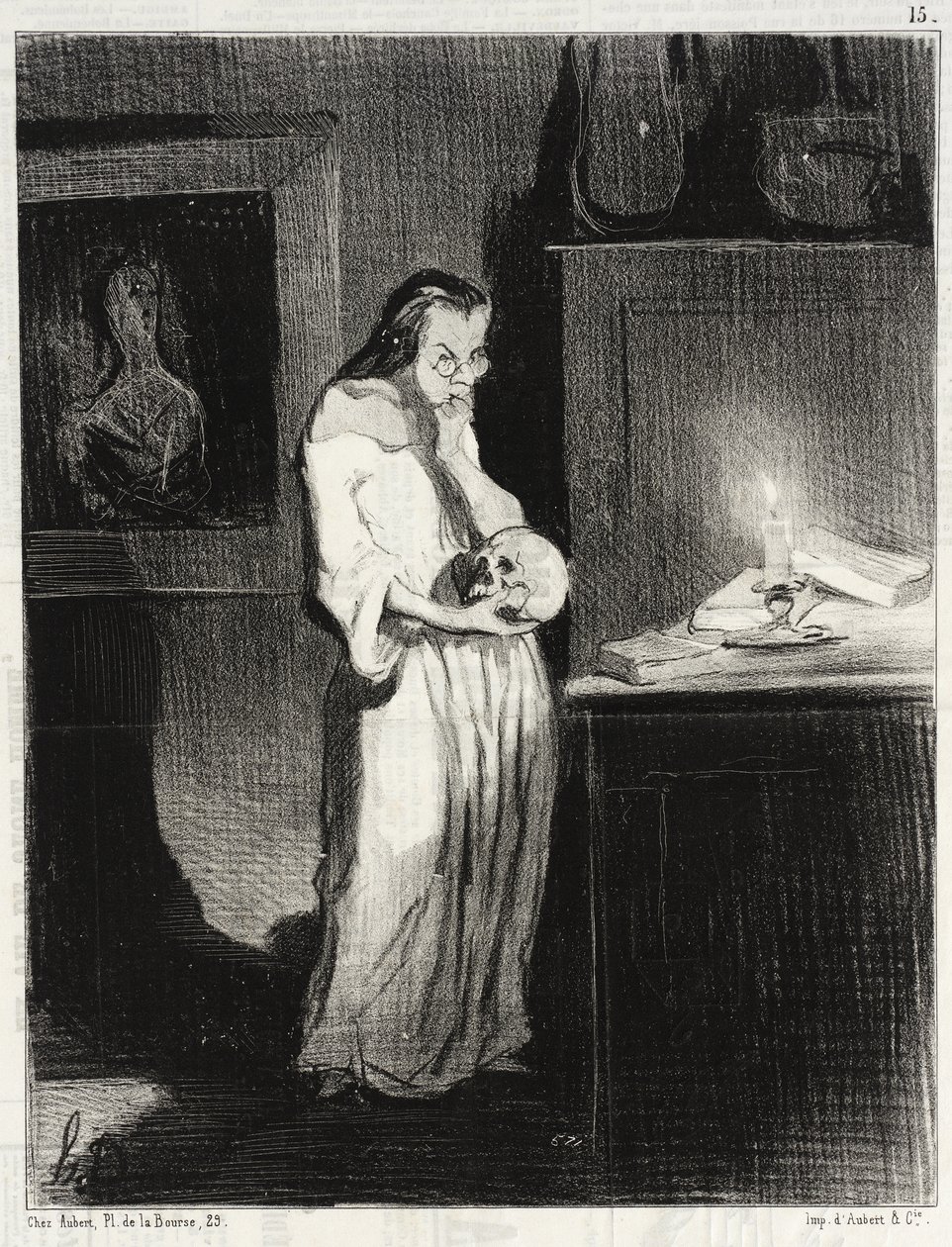 Humanitär kvinnlig författare som ger sig åt mannen... av Honoré Daumier