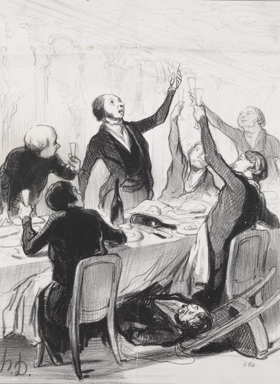 En 43:e skål...till Temperance Society av Honoré Daumier