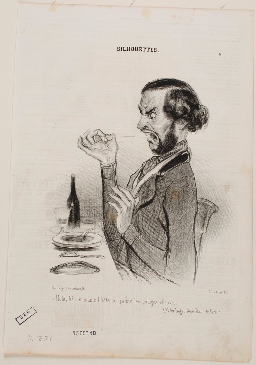 Hallå! Servitris, jag föredrar min soppa skallig! av Honoré Daumier