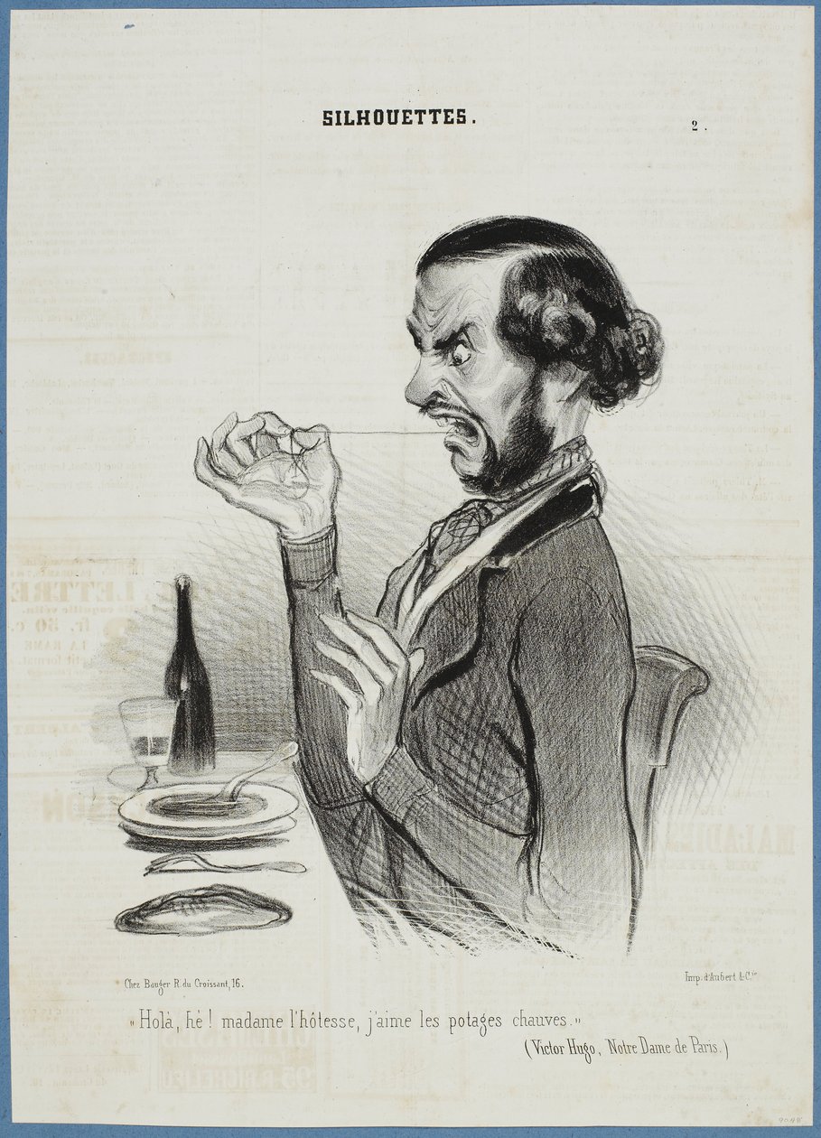 Vänta! Servitris, jag föredrar grönsakerna slätrakade. av Honoré Daumier