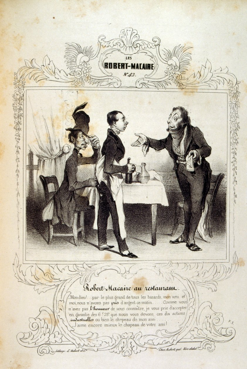 Idéer och legender Philipon under titeln Les Cent och Robert Macaire av Honoré Daumier