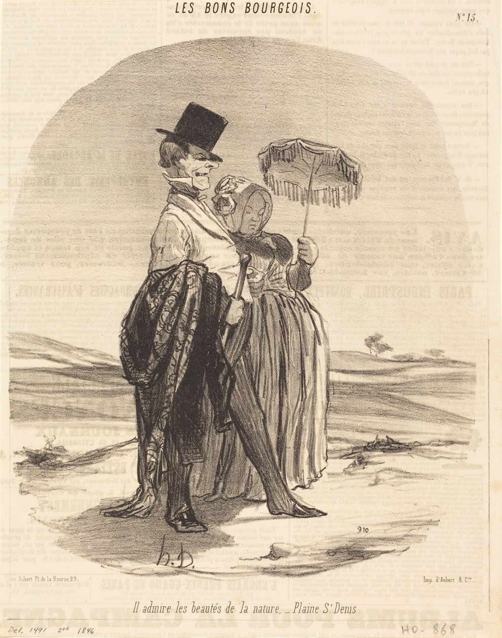 Han beundrar naturens skönhet - Slätten vid Saint-Denis av Honoré Daumier