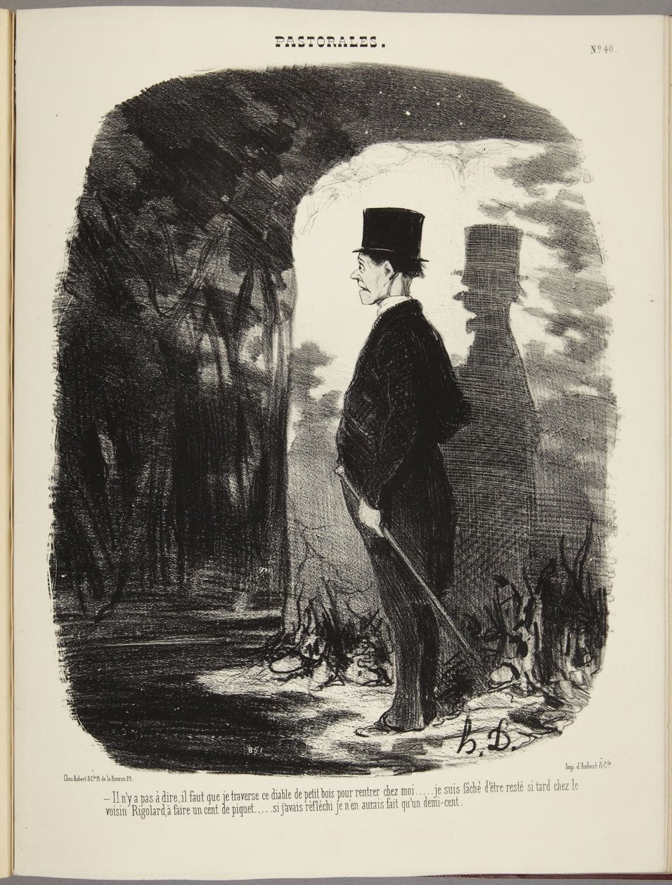 Det är ingen tvekan om saken, jag måste ta mig genom den här förbannade lilla skogen för att komma hem... av Honoré Daumier
