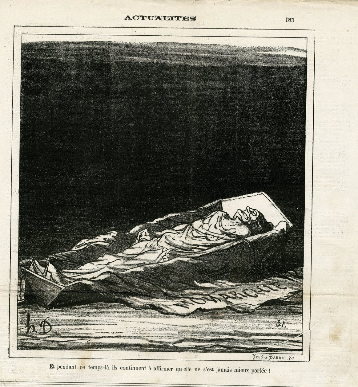 Illustration av Honore Daumier (1808-1879) i Le Charivari av Honoré Daumier