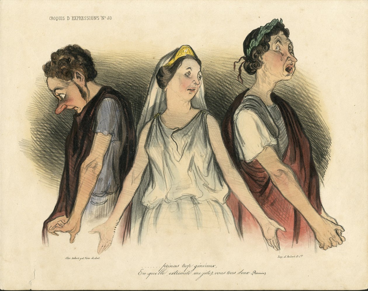 Illustration av Honore Daumier (1808-1879) dans - Teater - Skådespelare, skådespelerska Komiker av Honoré Daumier