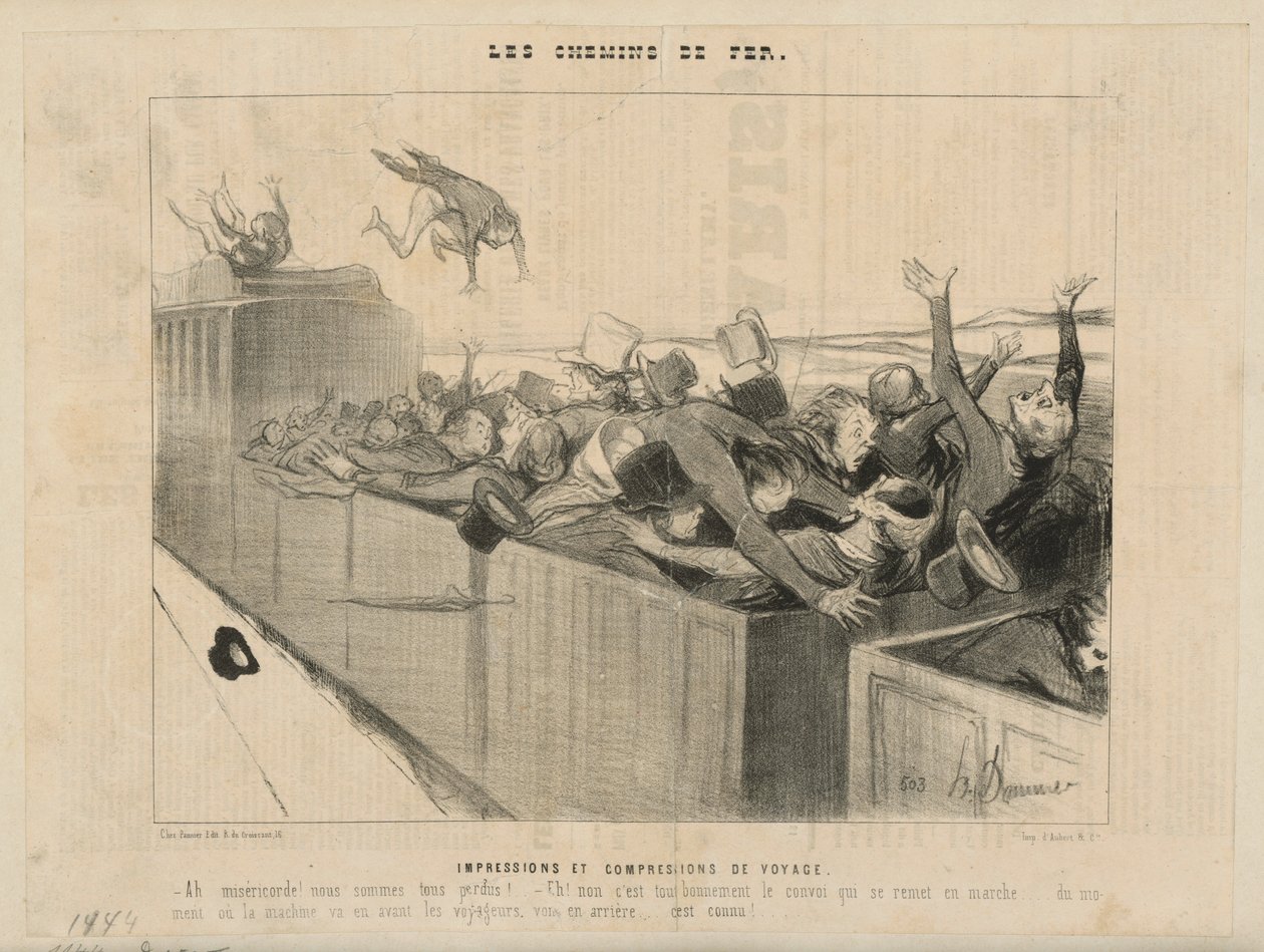 Reseimpressioner och kompressioner. Ur: "Järnvägarna" av Honoré Daumier