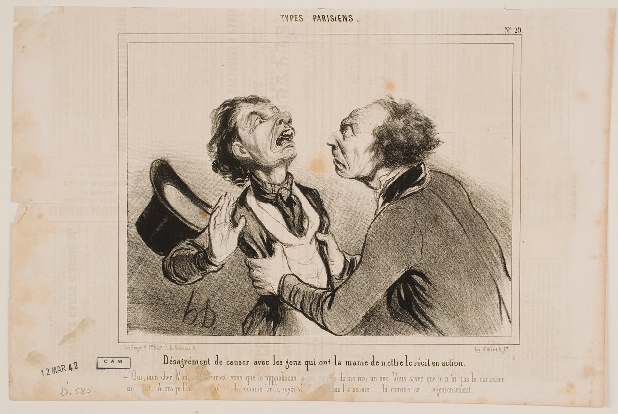 Olägenheten med att tala med människor... av Honoré Daumier