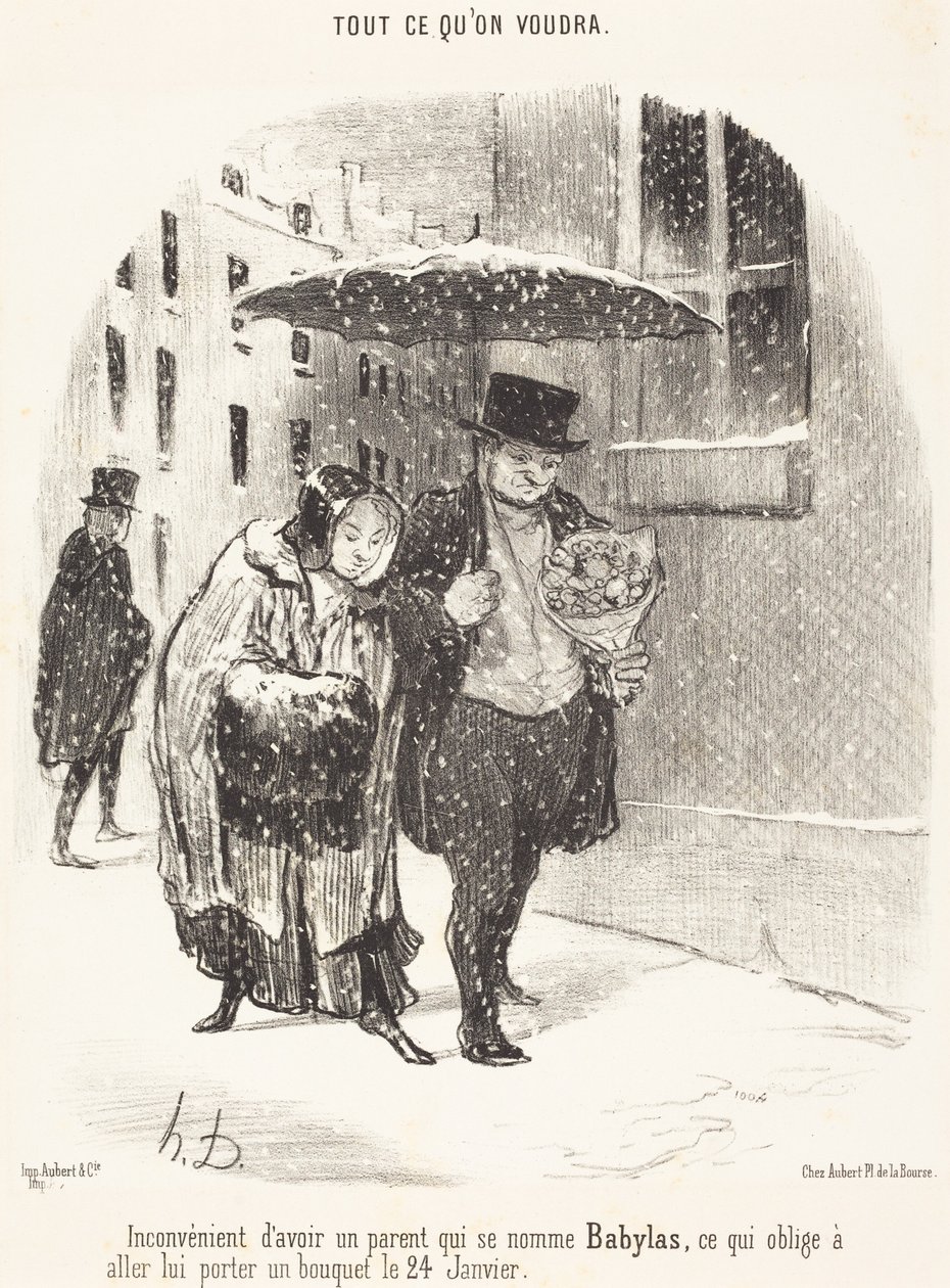 Nackdelen med att ha en släkting som heter Babylas... av Honoré Daumier