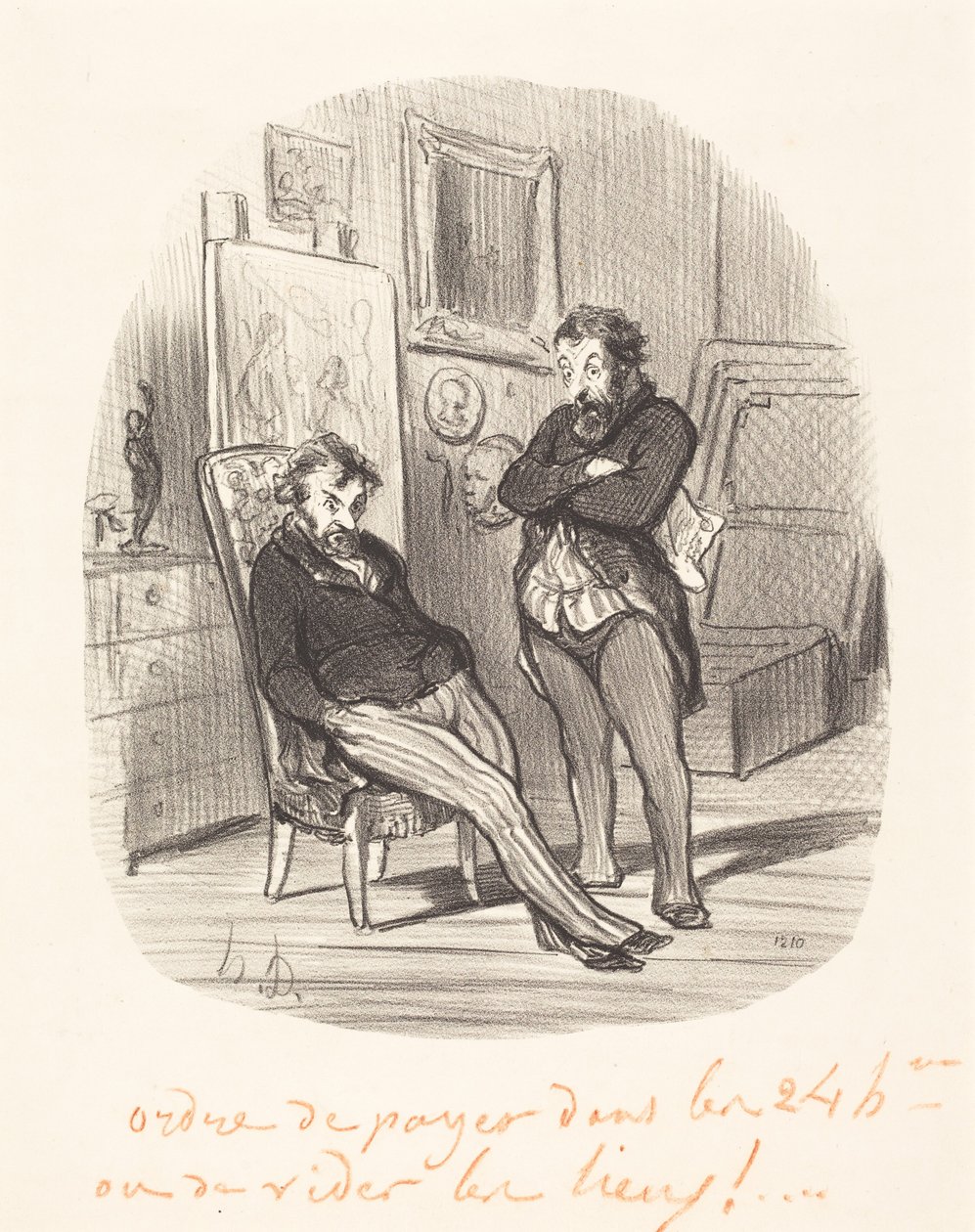 Nackdelen med att skicka en dålig målning... av Honoré Daumier