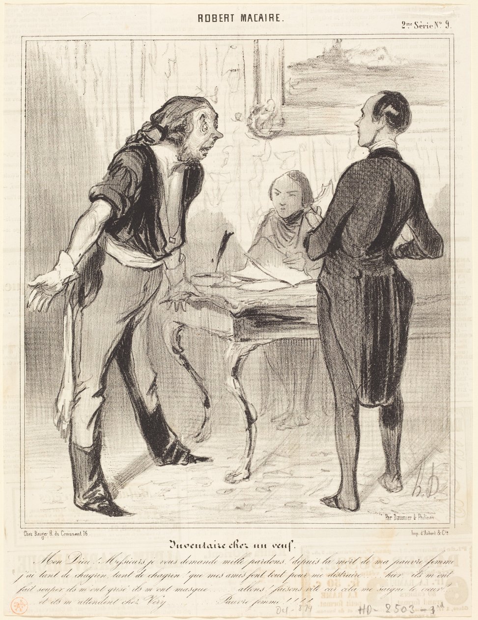 Inventering hos en änkling av Honoré Daumier