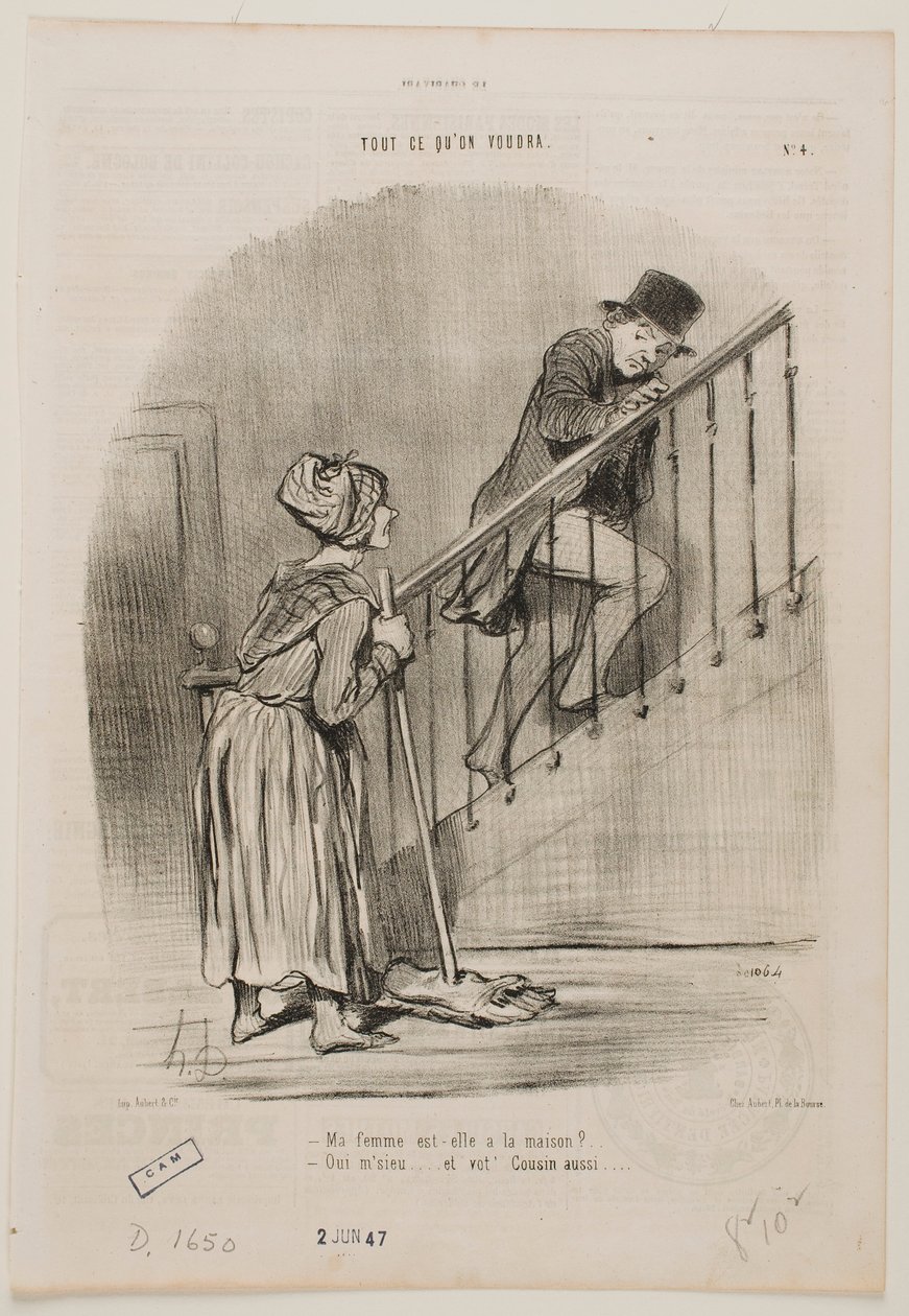 Är min fru hemma? av Honoré Daumier