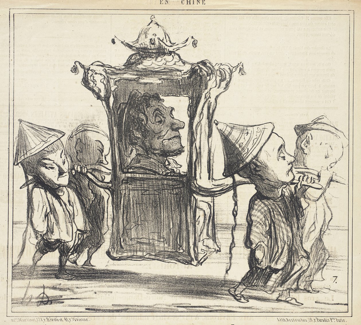 Jag önskar att jag kunde bli körd så här genom Brests gator, man skulle ta mig för en mandarin!... av Honoré Daumier