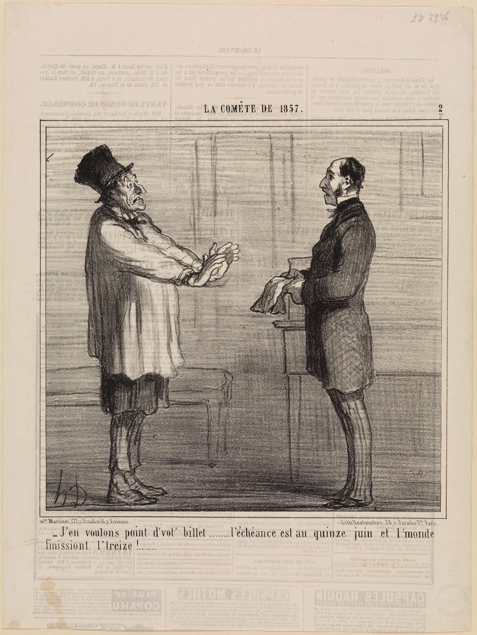 Jag vill inte ha er biljett (Kometen från 1857, plansch 2) av Honoré Daumier