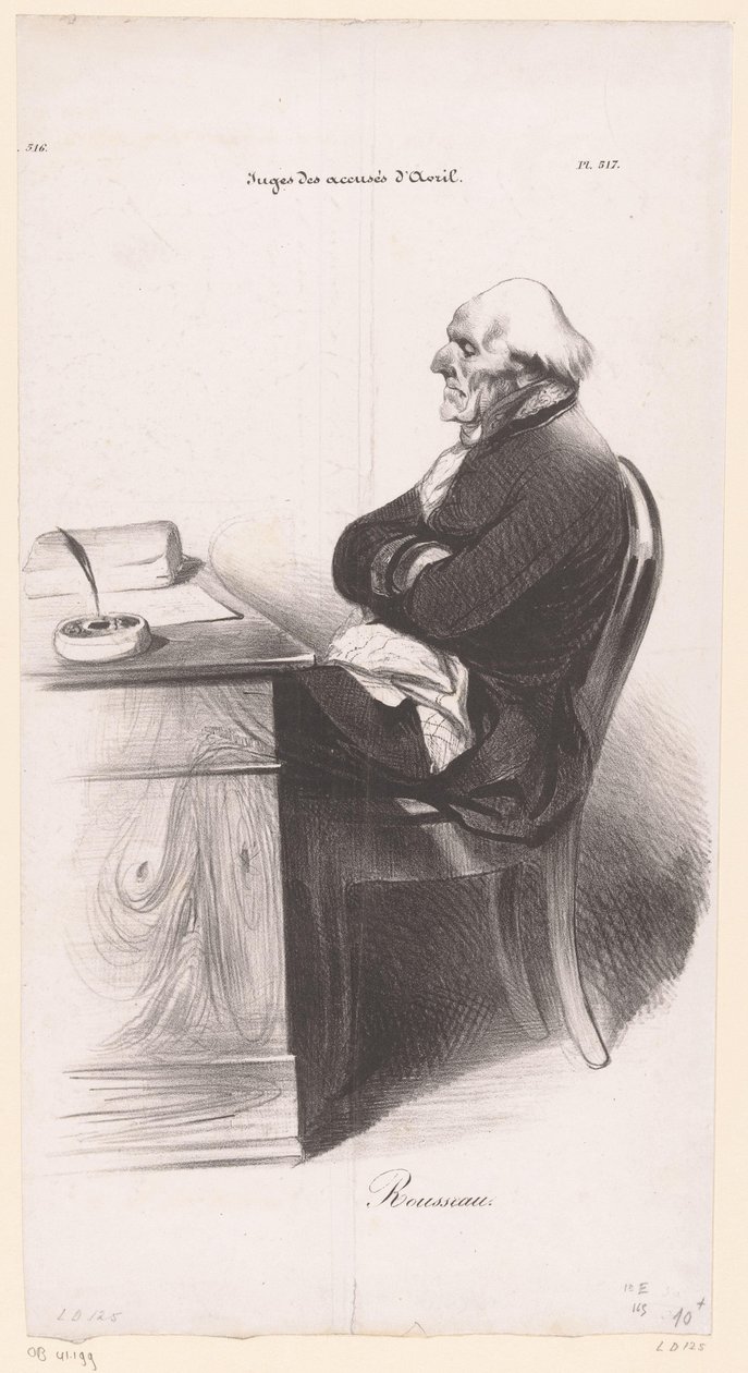 Karikatyr av Jean-Joseph Rousseau av Honoré Daumier