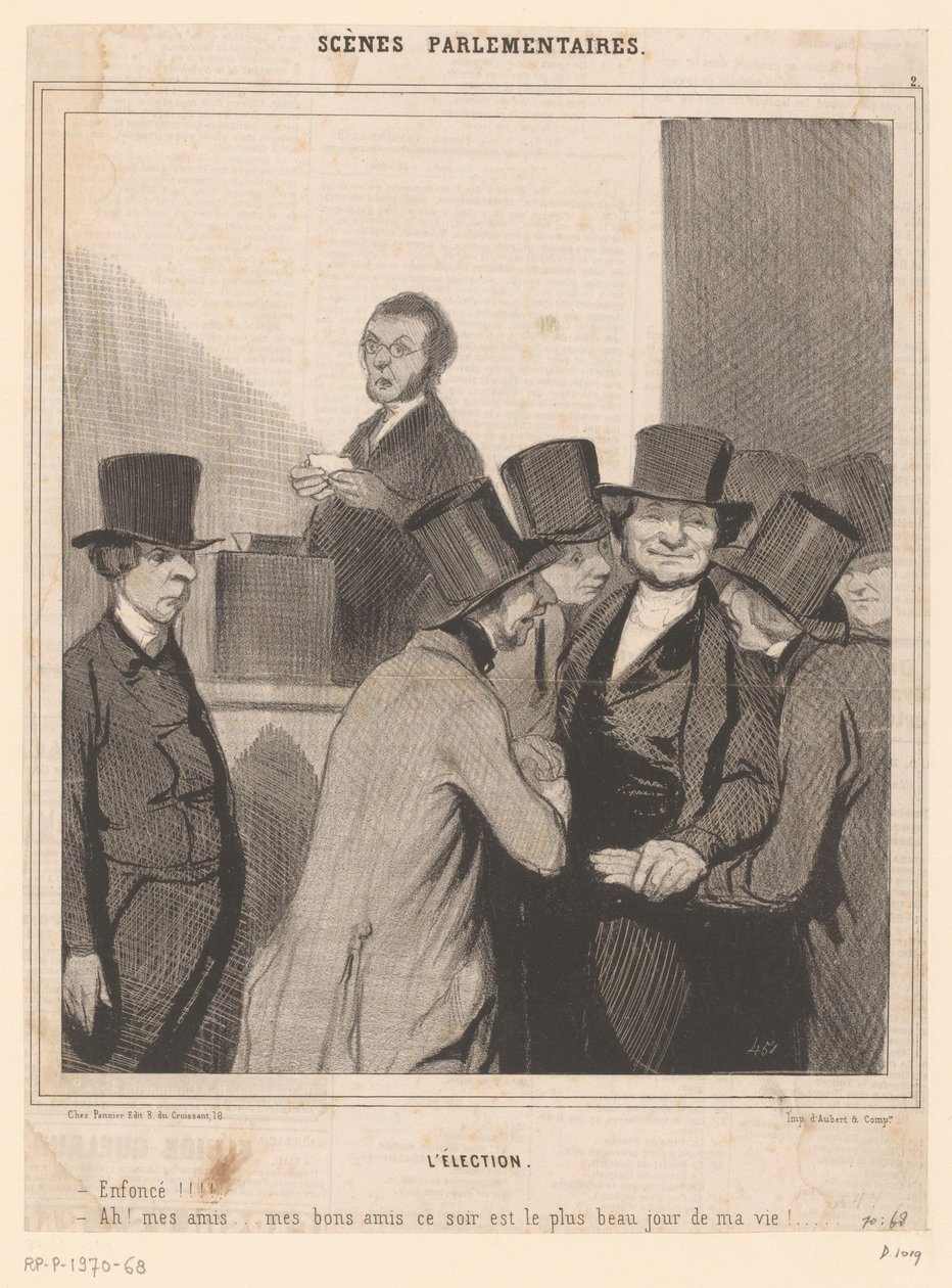 Karikatyr av två kandidater efter valresultatet av Honoré Daumier