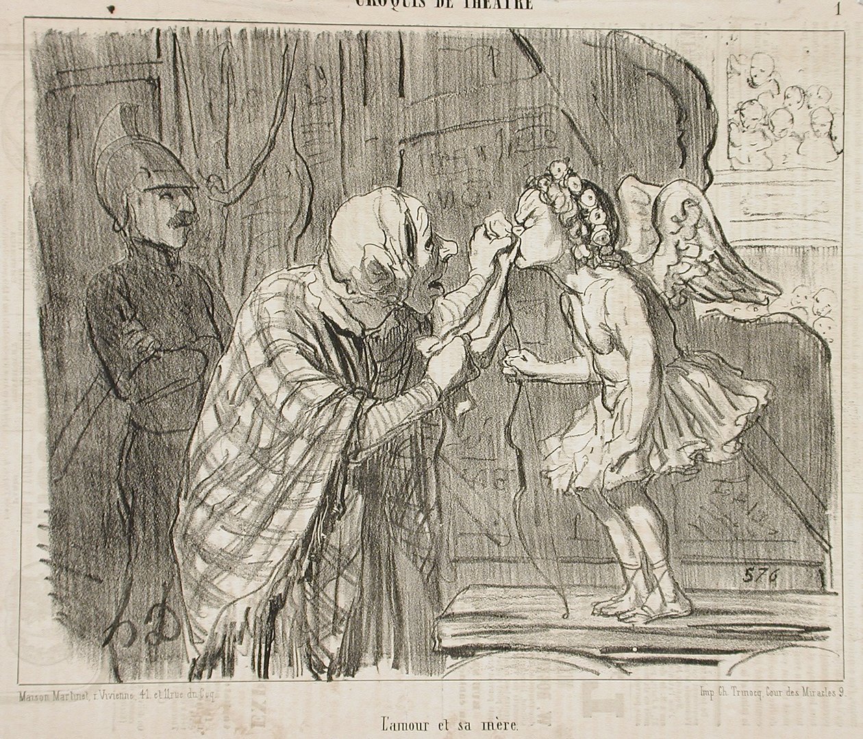 Kärleken och hennes mor av Honoré Daumier