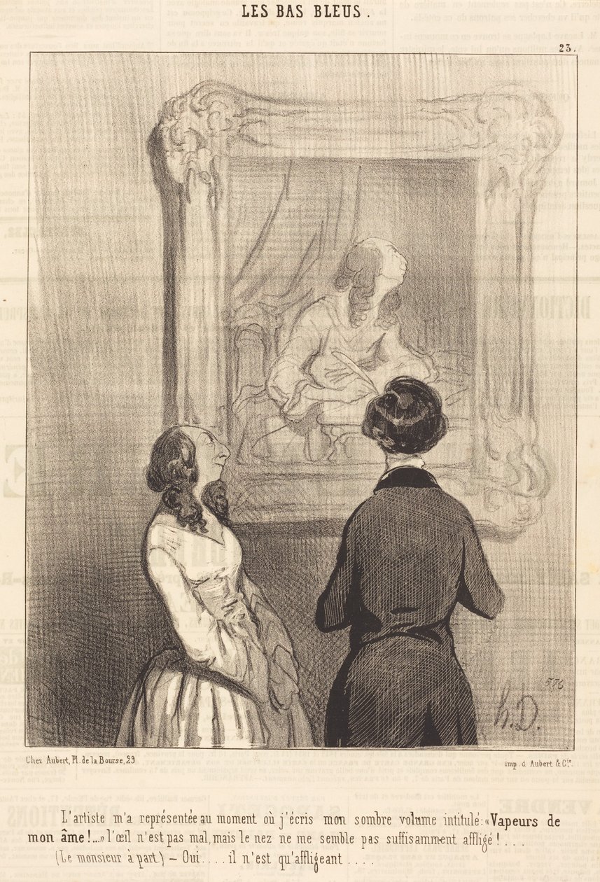 Konstnären har avbildat mig i det ögonblick då jag skriver av Honoré Daumier