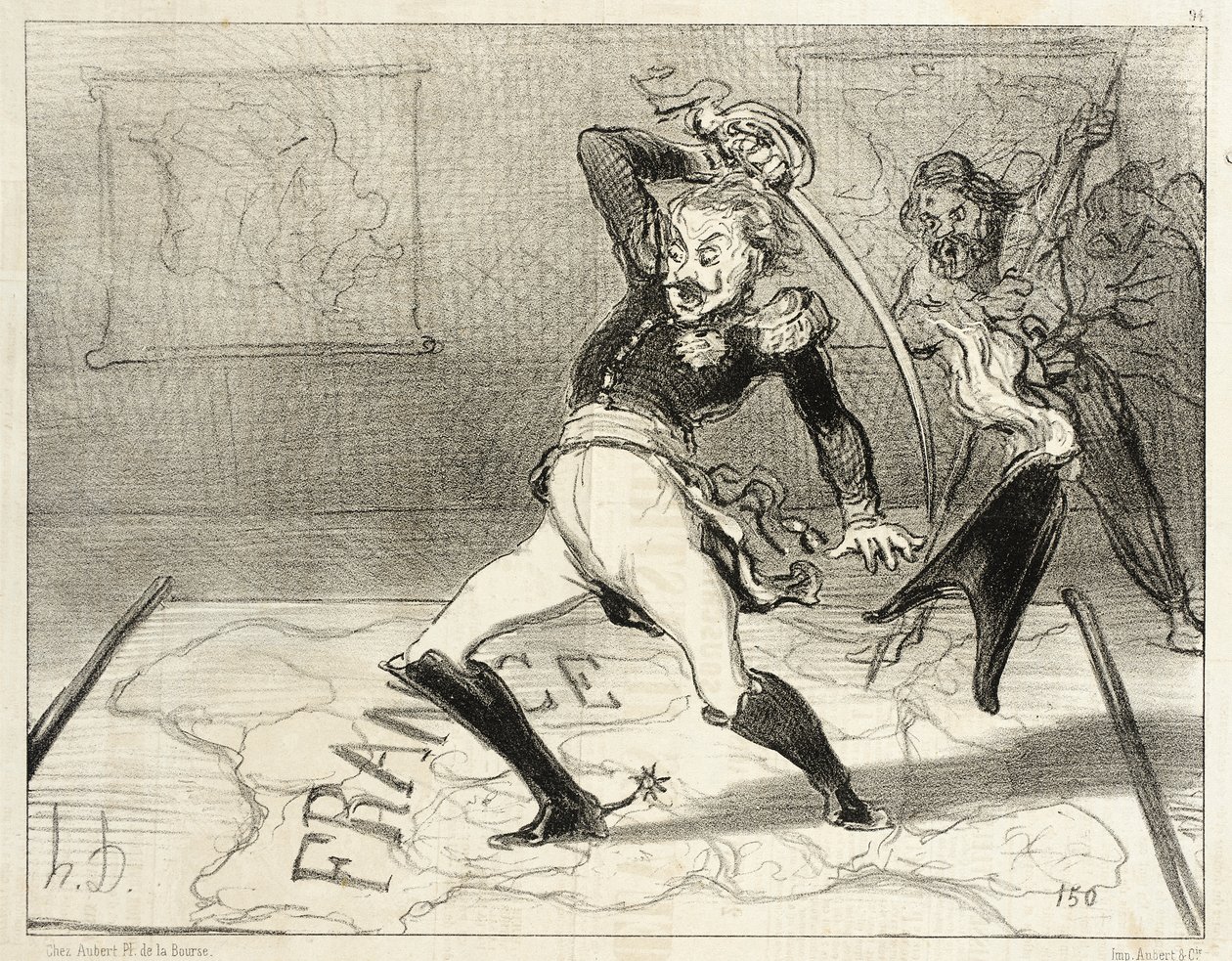Kejsare Nikolaj arbetar i sitt arbetsrum av Honoré Daumier