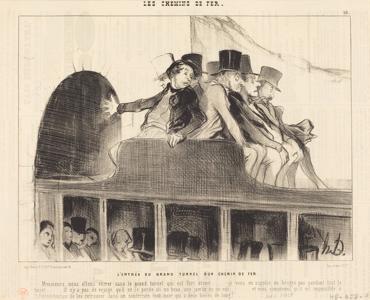 Ingången till den stora järnvägstunneln av Honoré Daumier