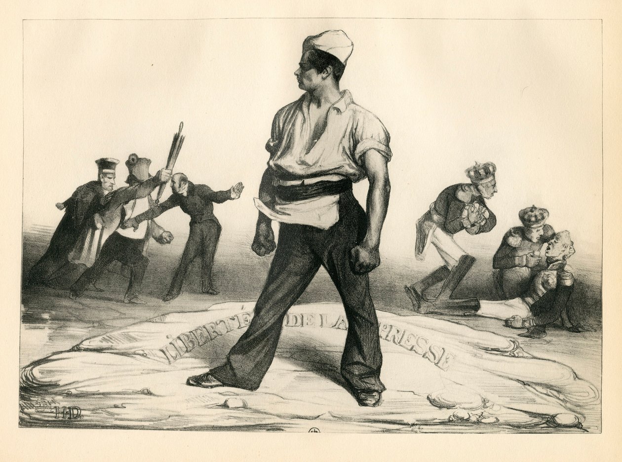 La Caricature (1830) Politisk, satirisk i svartvitt av Honoré Daumier