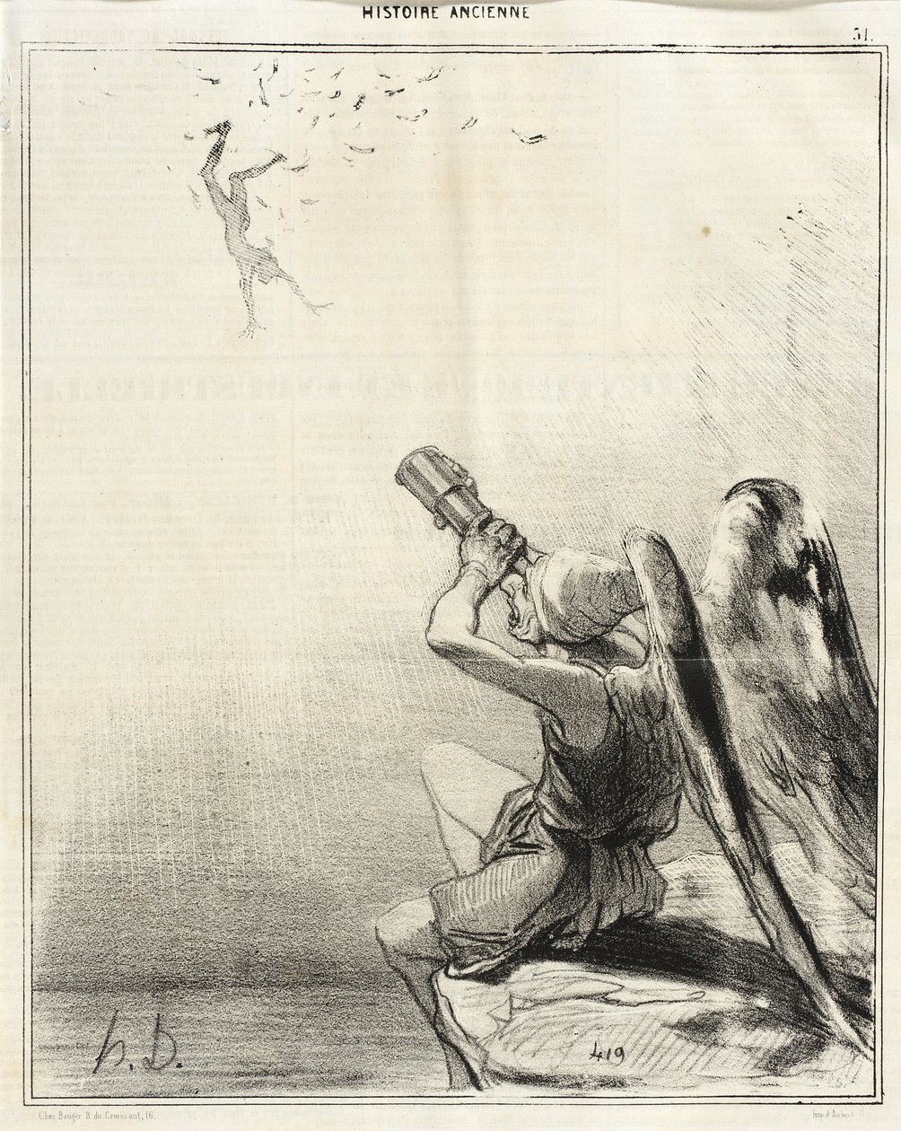 Ikaros fall av Honoré Daumier