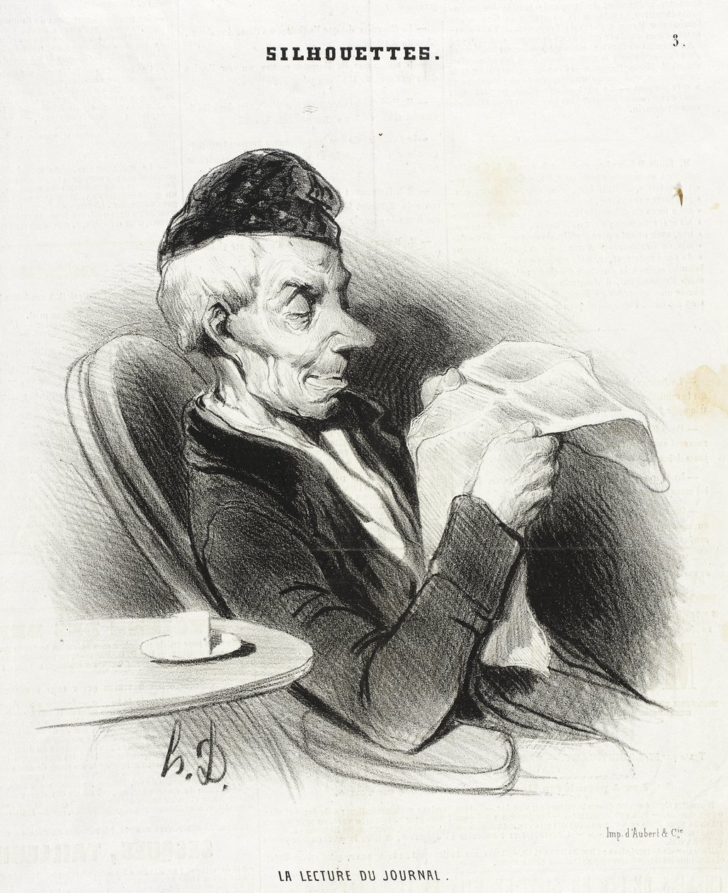 Läsning av tidningen av Honoré Daumier