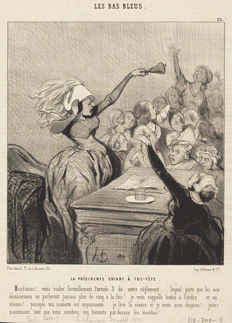 Ordföranden ropar av full hals: ”Mina damer!...” av Honoré Daumier