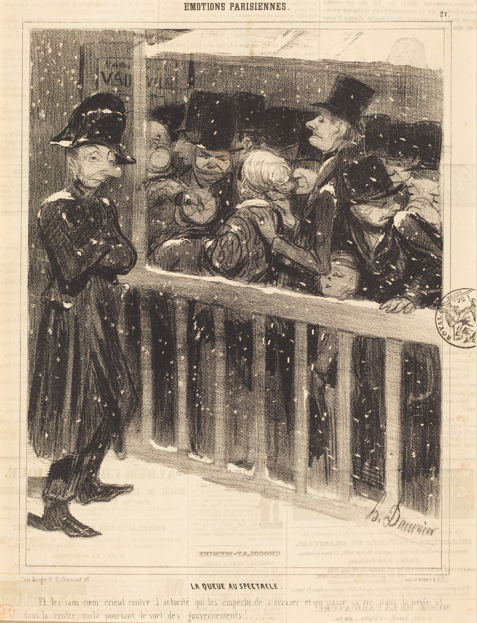 Kön till föreställningen av Honoré Daumier