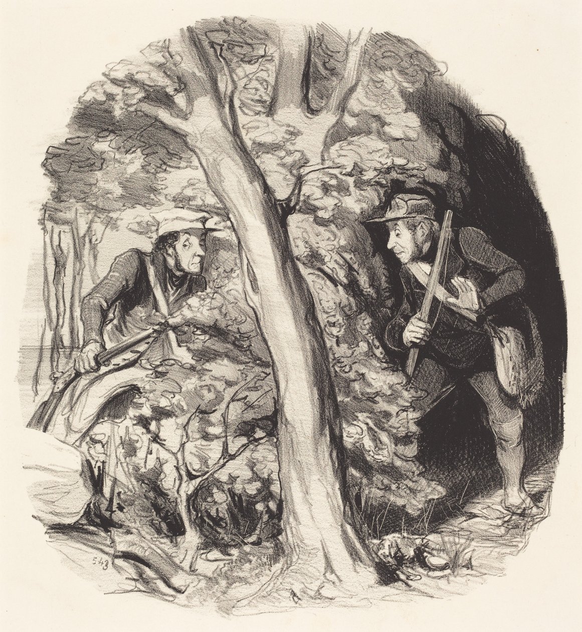 Mötet i skogen av Honoré Daumier