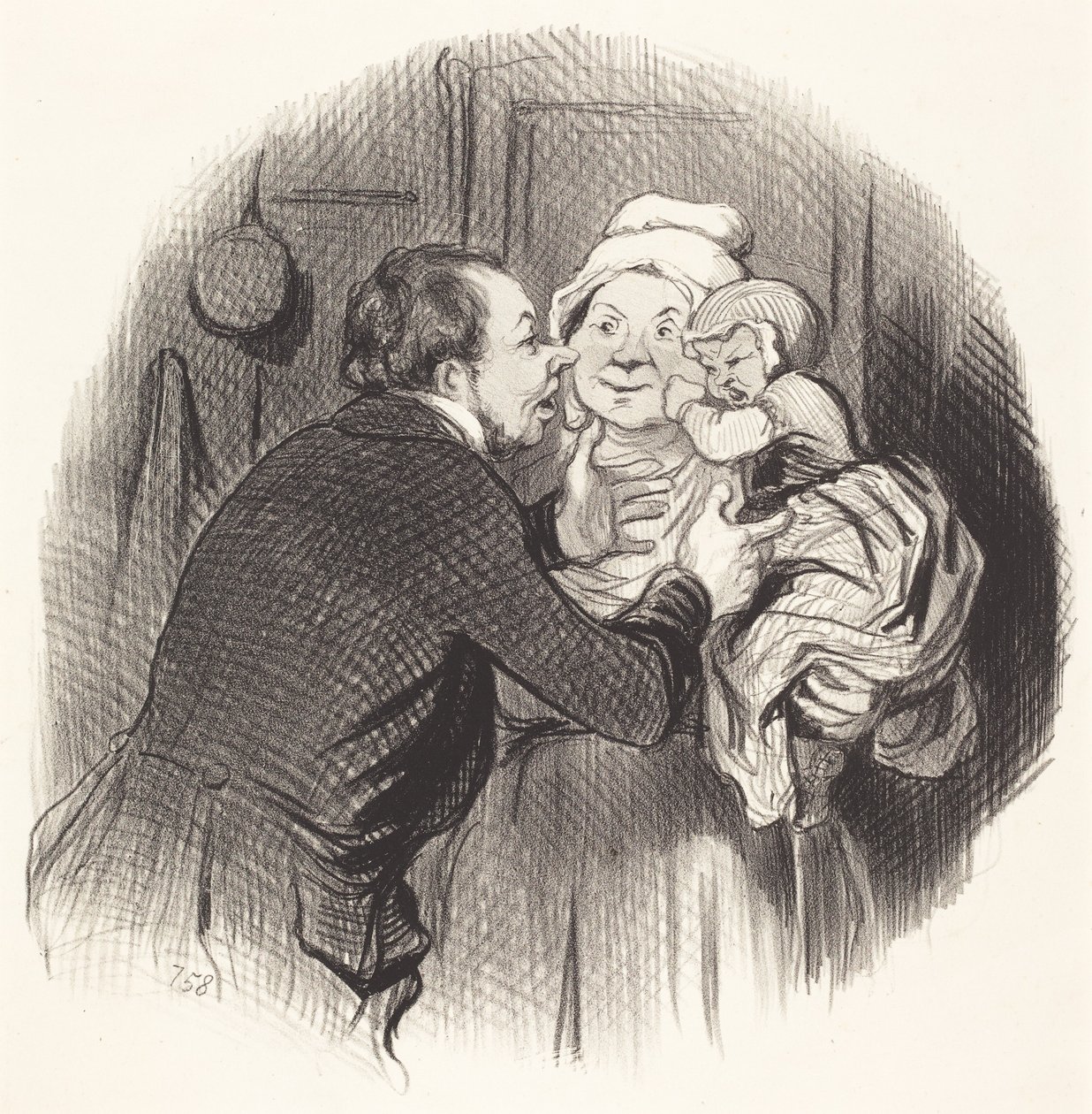 Besöket hos sjuksköterskan av Honoré Daumier