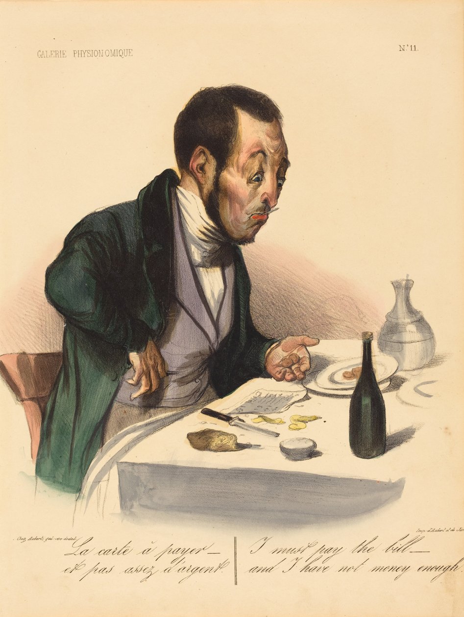 Räkningen som ska betalas av Honoré Daumier