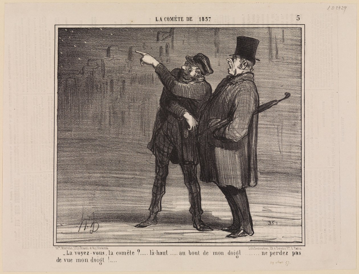 Ser ni den, kometen? (Kometen från 1857, blad 5) av Honoré Daumier