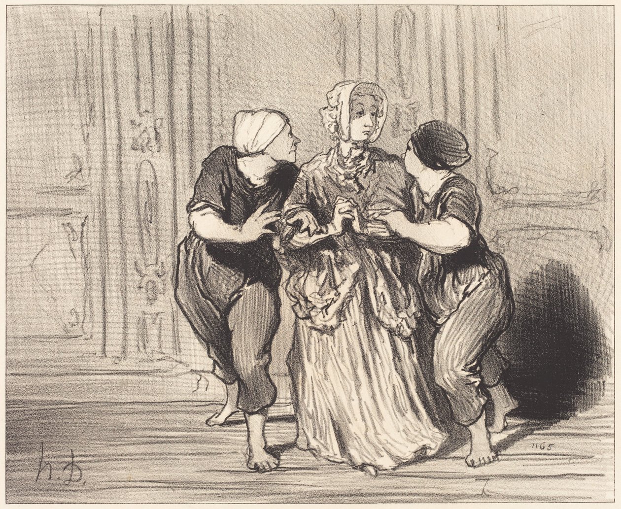 Det täcka könet i simskolan av Honoré Daumier
