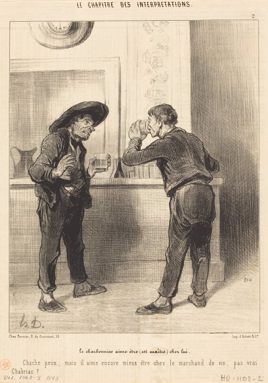 Kolaren tycker om att vara (är herre)... av Honoré Daumier