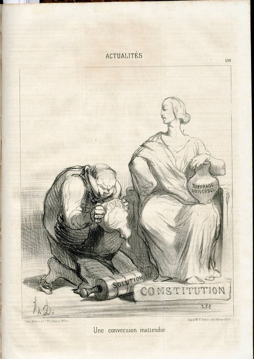 Le Charivari, satirisk i B & W av Honoré Daumier