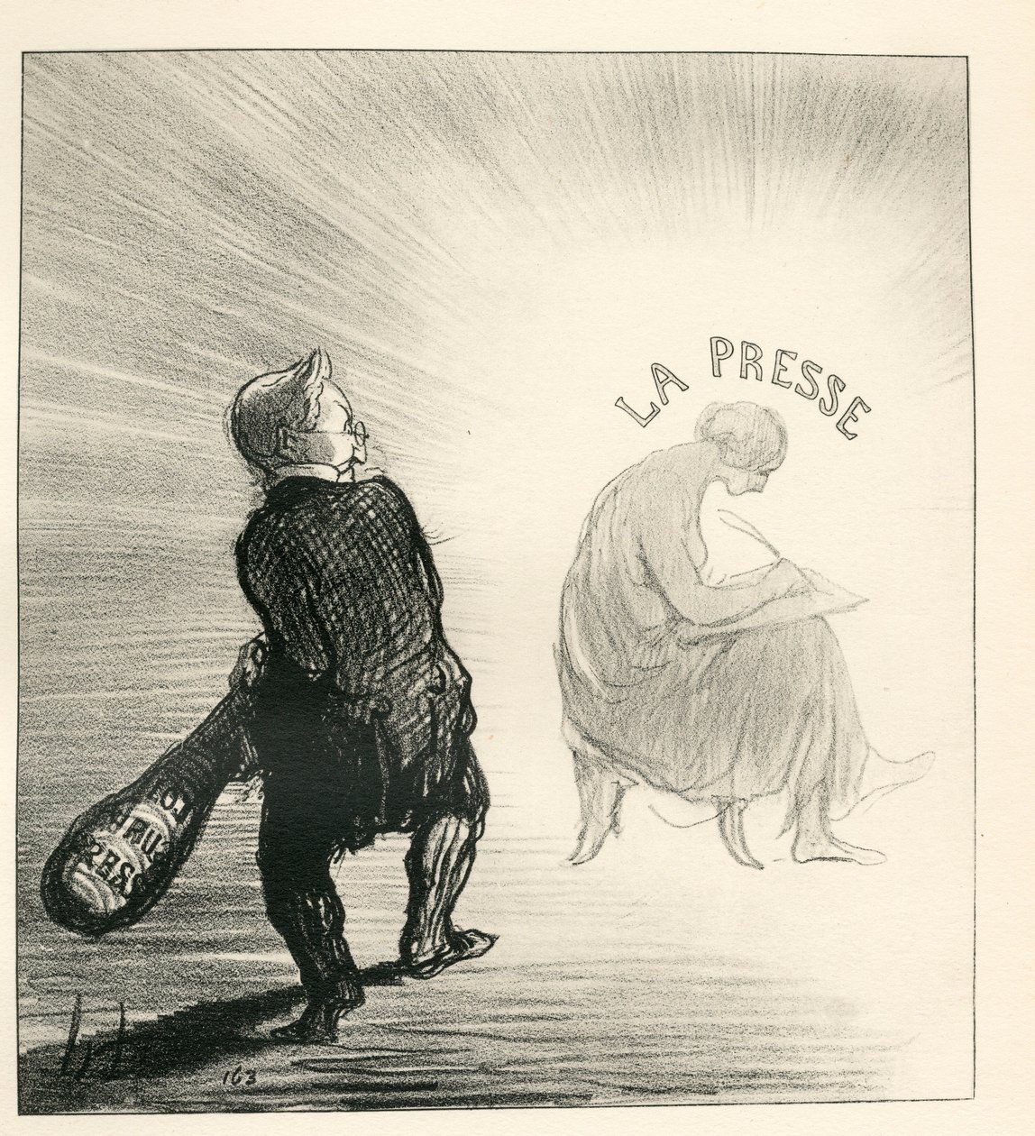 Le Charivari, satirisk i B & W av Honoré Daumier