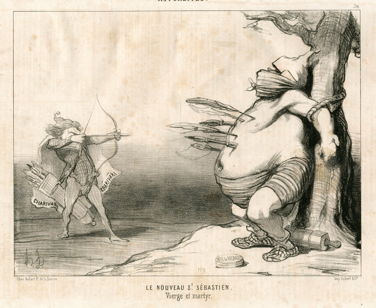Le Charivari, satirisk i B & W av Honoré Daumier