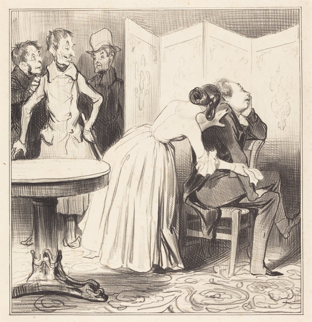 Chevalier des Adrets är älskaren... av Honoré Daumier