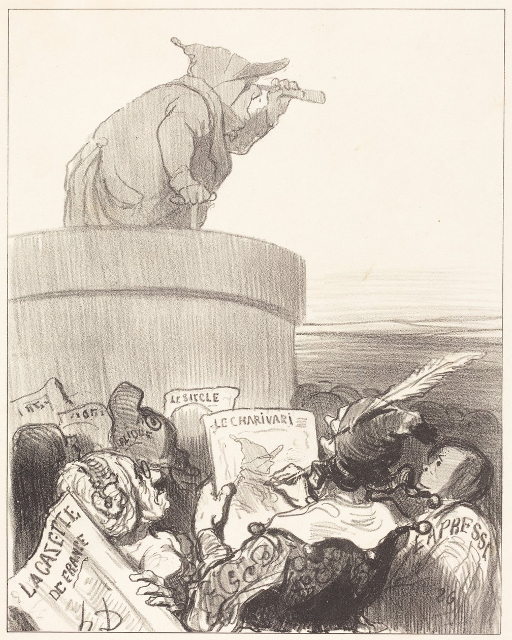Le Constitutionnel betraktar den politiska horisonten av Honoré Daumier