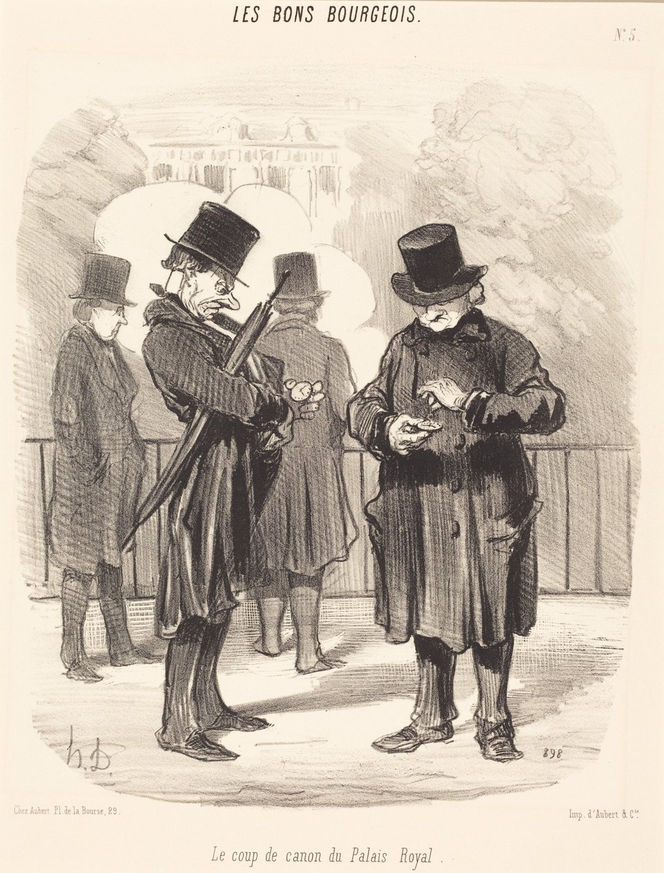Kanonskottet från Palais-Royal av Honoré Daumier