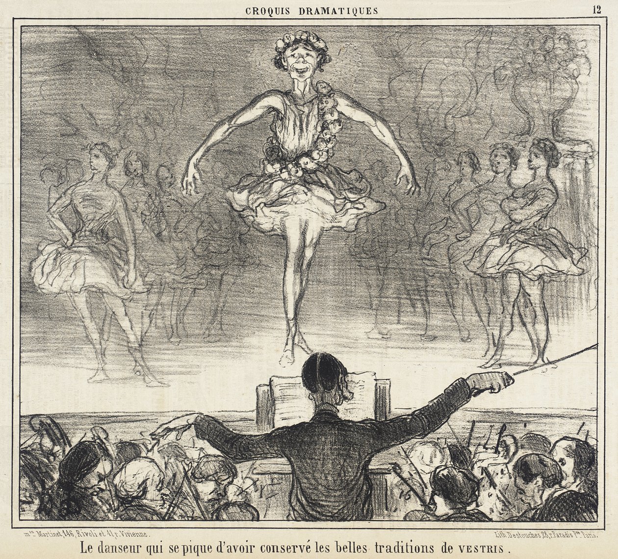 Dansaren som berömmer sig av att ha bevarat... av Honoré Daumier