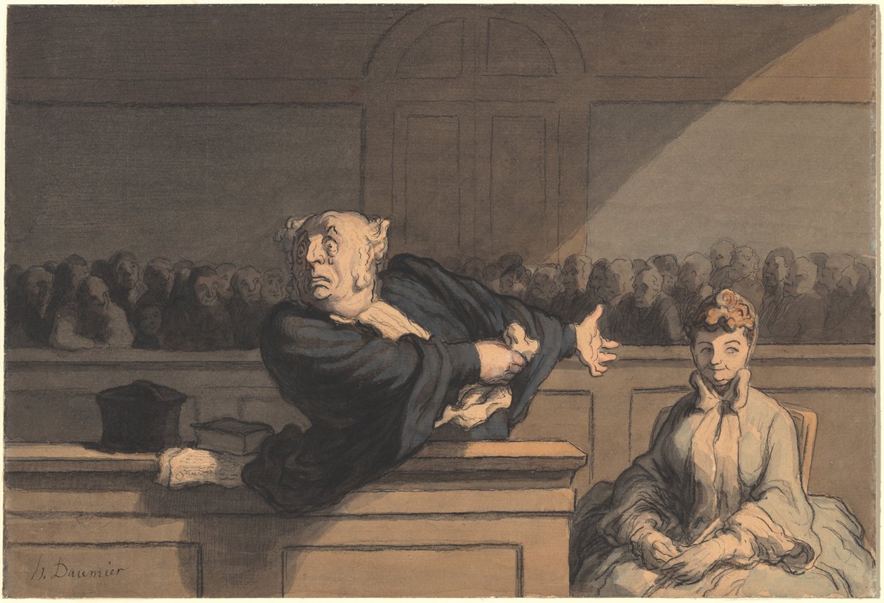 Försvararen (försvarets ombud) av Honoré Daumier