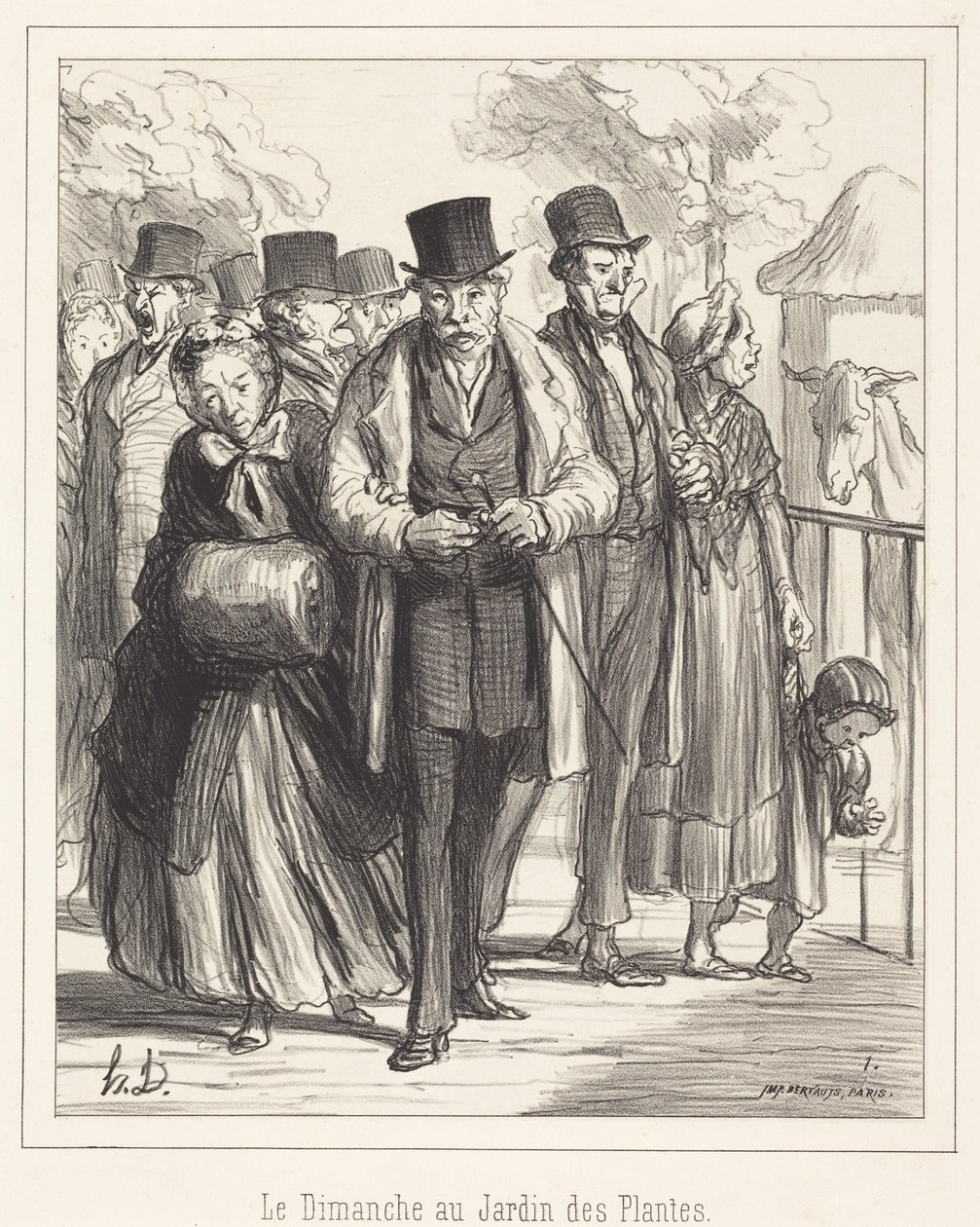 Söndag i Jardin des Plantes av Honoré Daumier